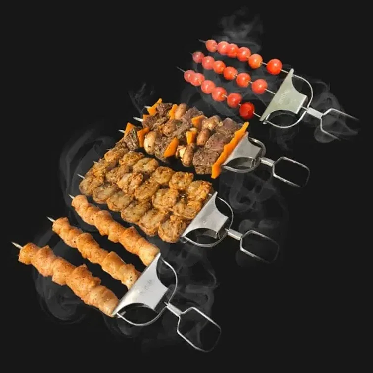 Three-Prong BBQ Grill Skewer Set