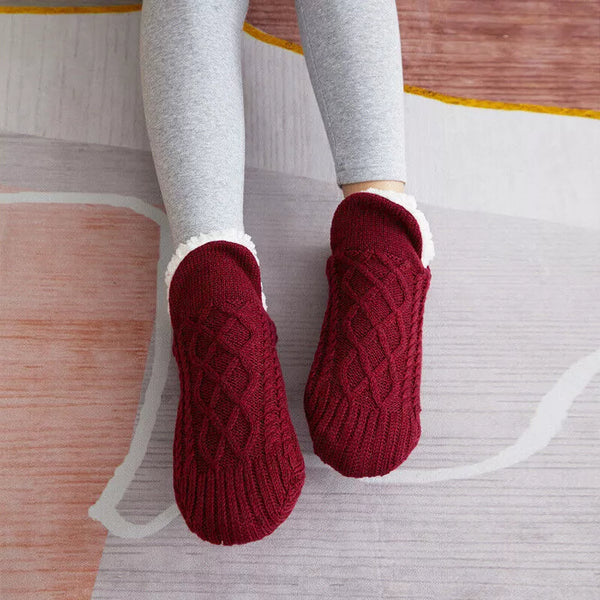 Non Slip Thermal Socks for Women Indoor Warm Fleece Grip