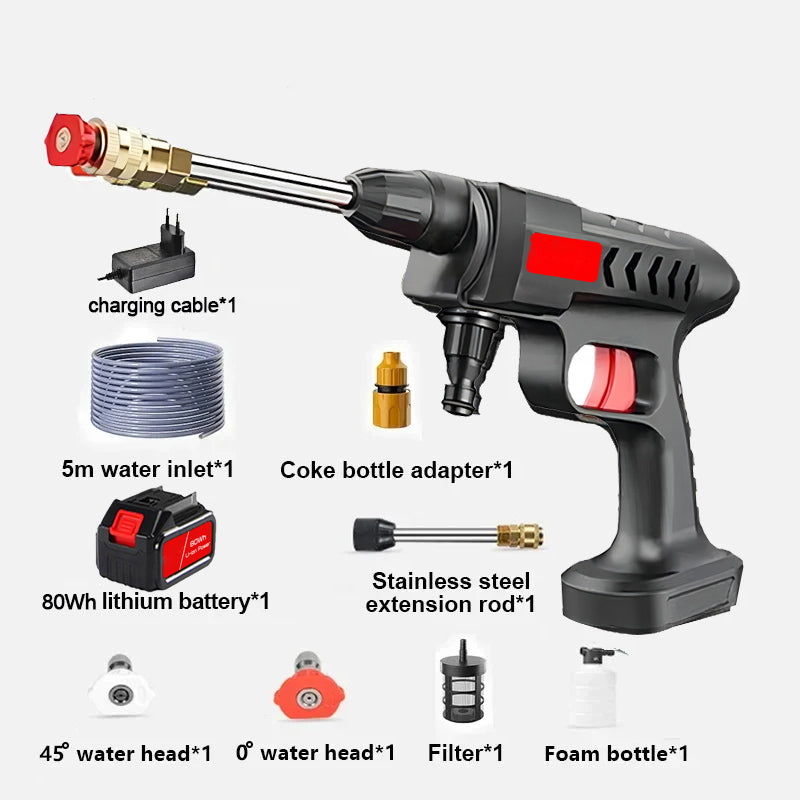 Cordless High-Pressure Car Wash Water Gun